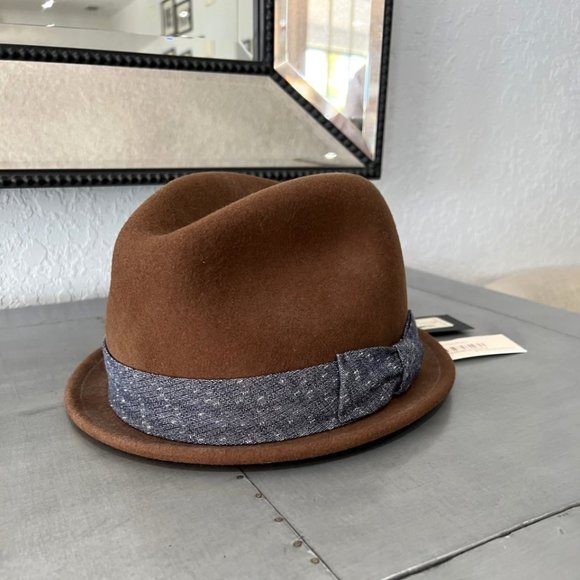 New Rag and Bone Chestnut Center Dent Fedora Wool Hat main image 4